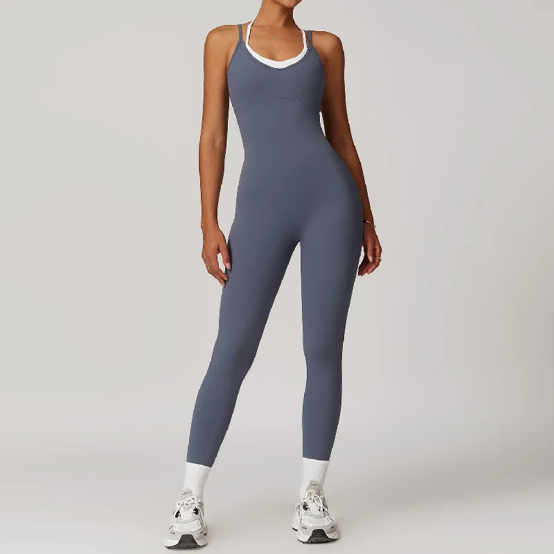 Shop High-Quality Yoga Apparel At Exclusive Discounts One-piece Yoga suit Backless outdoor fitness jumpsuit 8843