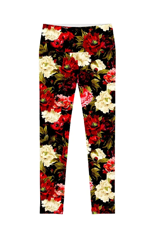 Master Every Pose With Premium Yoga Wear Deals Put Your Crown On Lucy Black Floral Print Leggings - Women