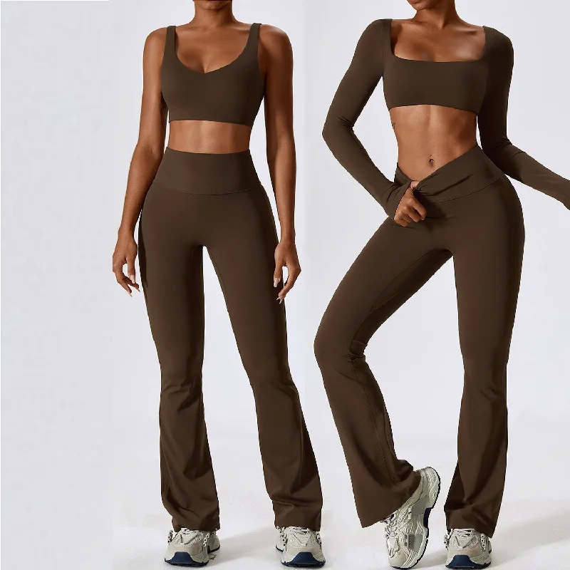 Flexibility Meets Affordability In Our Yoga Wear Sale Quick Dry Tight fitness Yoga set 8232 3 styles 5 coloers