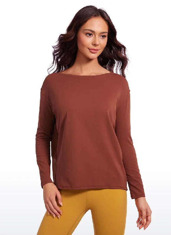 From Warm-Ups To Cooldowns, Shop And Save Butterluxe-Light Hip Length Back Hem Long Sleeves