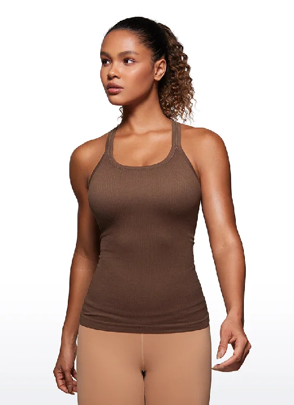 Stretch, Move, And Save On Yoga Clothing Seamless Ribbed Hip Length Tanks Racerback