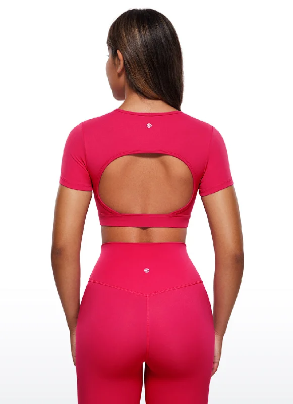Don't Miss Out On Premium Yoga Wear Deals Butterluxe Open Back Cropped Short Sleeves