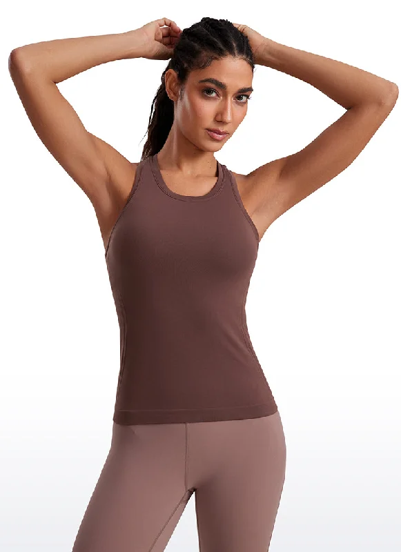 Embrace Comfort With Yoga Wear On Sale Seamless High Crewneck Racerback Tanks