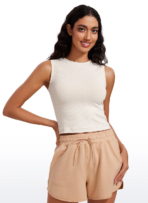 Sweat In Style With Yoga Clothing Discounts Ribbed Waist Length High Neck Tank