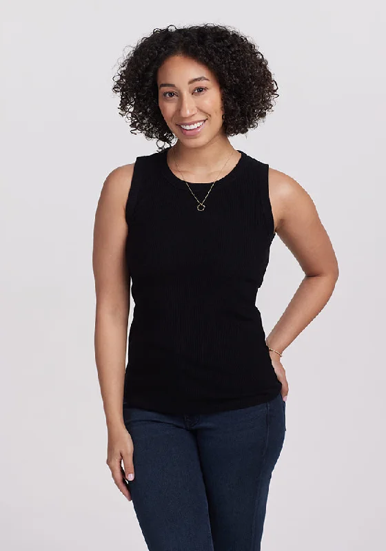 Lightweight, Breathable Yoga Wear At Special Prices Raegan Ribbed Tank Top - Black