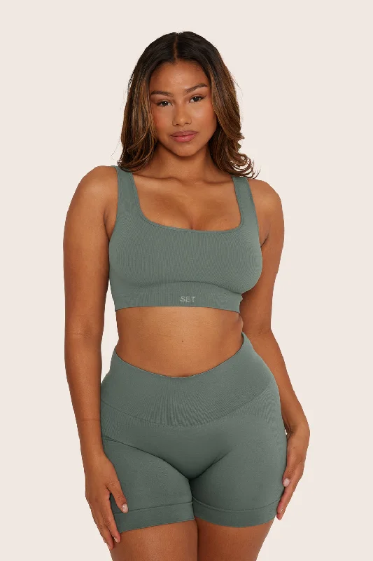 Soft, Supportive Yoga Wear At Unbeatable Savings SCULPTFLEX® BOX CUT BRA - WAVE