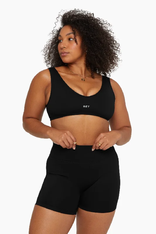 Soft, Stretchy, And Super Affordable Yoga Wear SPORTBODY® DIP BRA - ONYX