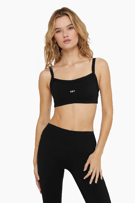 Move With Confidence In Discounted Yoga Outfits SPORTBODY® SCOOP BRA - ONYX