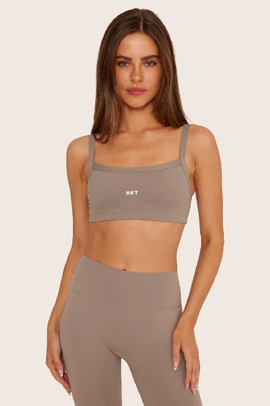 Lightweight, Breathable Yoga Wear At Special Prices SPORTBODY® SCOOP BRA - STONE