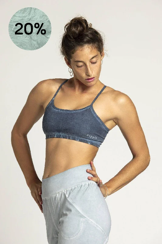 Flow In Comfort With Stylish Discounts Stonewash Criss Cross Bra