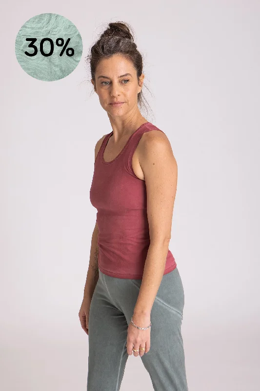 Yoga Wear At Unbeatable Prices Stonewash Half Moon Open Back Tank Top