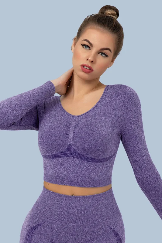 The Perfect Fit At The Perfect Price Superfit breathable Seamless Crop Tops Long sleeves