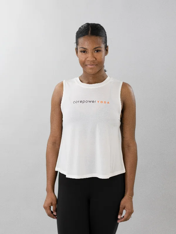 Yoga Wear At Unbeatable Prices CorePower Yoga White Active Crop Tank
