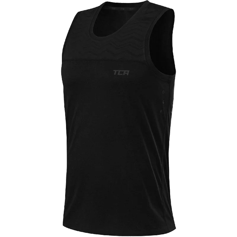 Unbeatable Deals On Breathable Yoga Apparel TCA Hazard Mens Running Vest - Black