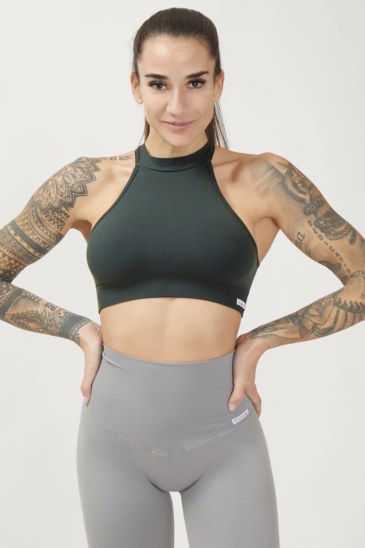 Don't Miss Out On Premium Yoga Wear Deals Top Olimpia Coal Green
