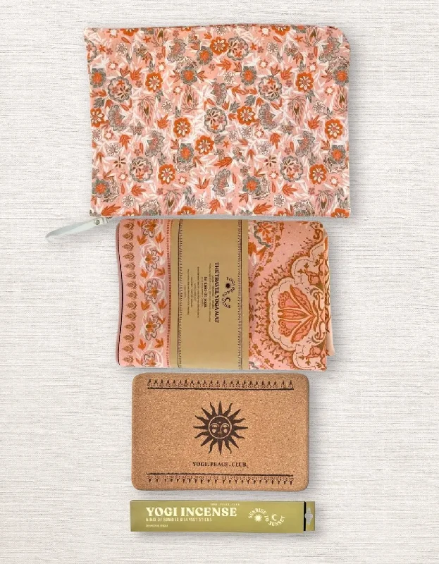 Your Yoga Journey Starts With Savings 1 mm Travel Yoga Mat + Block Pack Salty Peach