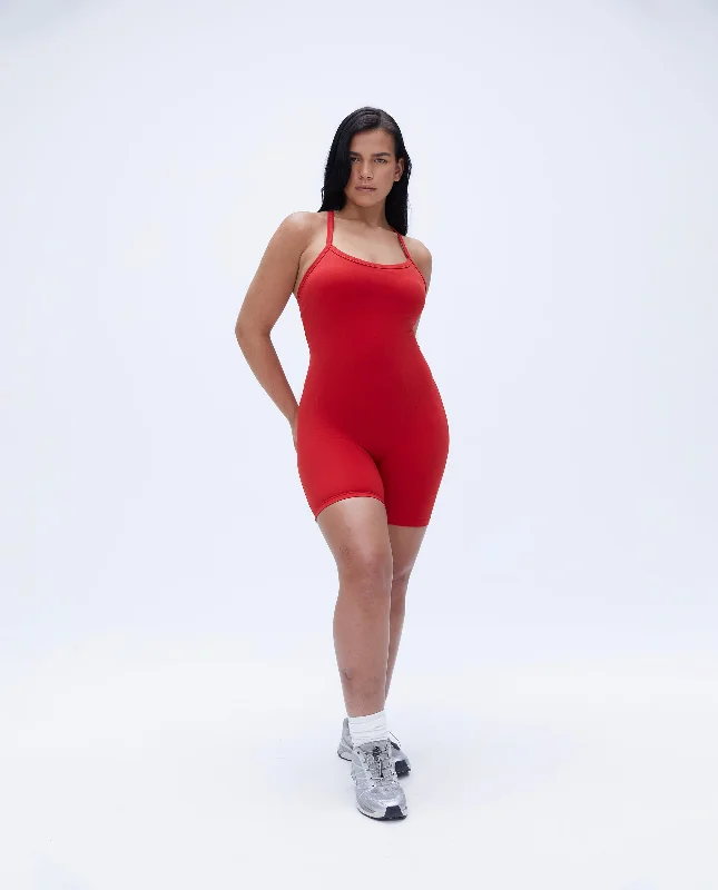 Enhance Your Flow With Stylish Yoga Wear At Great Prices Ultimate Strappy Racer Romper - Classic Red