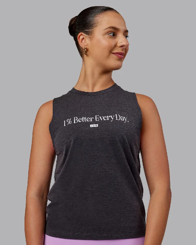 Your Yoga Essentials, Now At Lower Prices Unleash 1% Better Training Tank - Charcoal Marl-White
