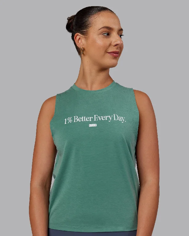Find Your Perfect Fit With Discounted Yoga Outfits Unleash 1% Better Training Tank - Sagebrush-White