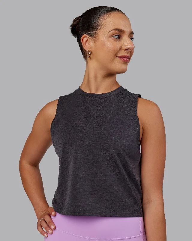 Affordable Yoga Fashion For Every Pose Unleash Cropped Training Tank - Charcoal Marl