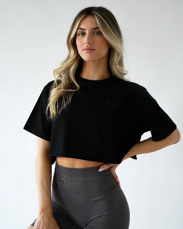 Look And Feel Your Best With Discounted Yoga Clothing Vital Crop Tee - Black