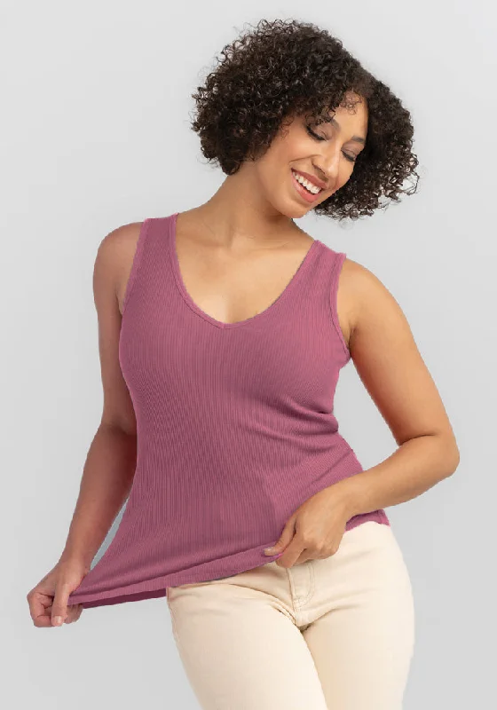 Master Every Pose With Premium Yoga Wear Deals Vivi Ribbed Tank - Mesa Rose