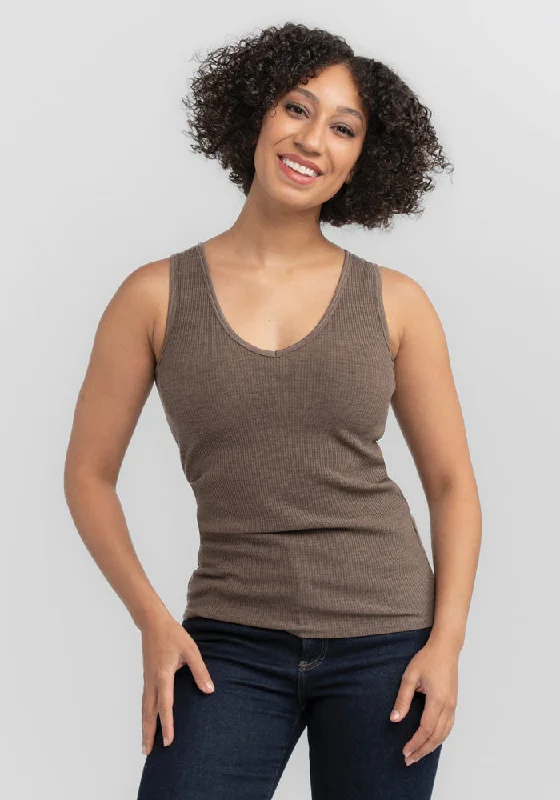 The Best Styles At The Best Prices Vivi Ribbed Tank - Simply Taupe