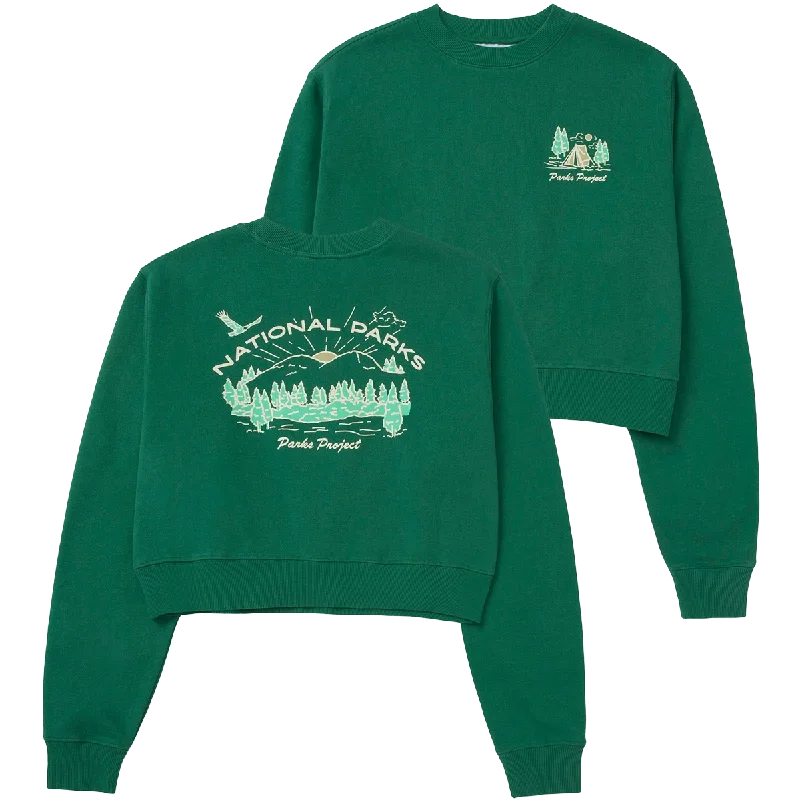 From Warm-Ups To Cooldowns, Shop And Save Women's National Parks Sunrise Cropped Crew