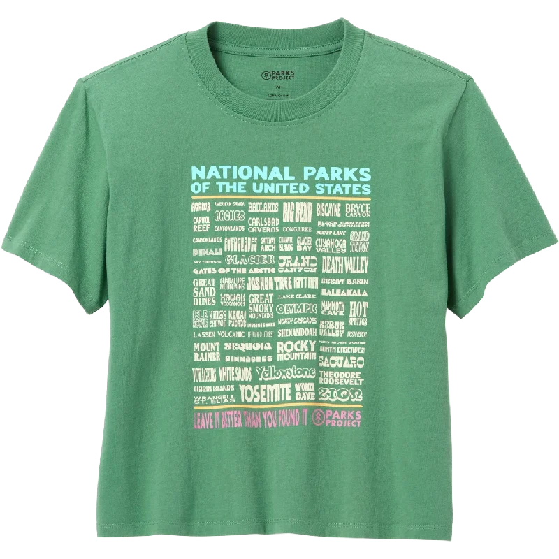 Embrace Comfort With Yoga Wear On Sale Women's National Parks Lineup Boxy Tee