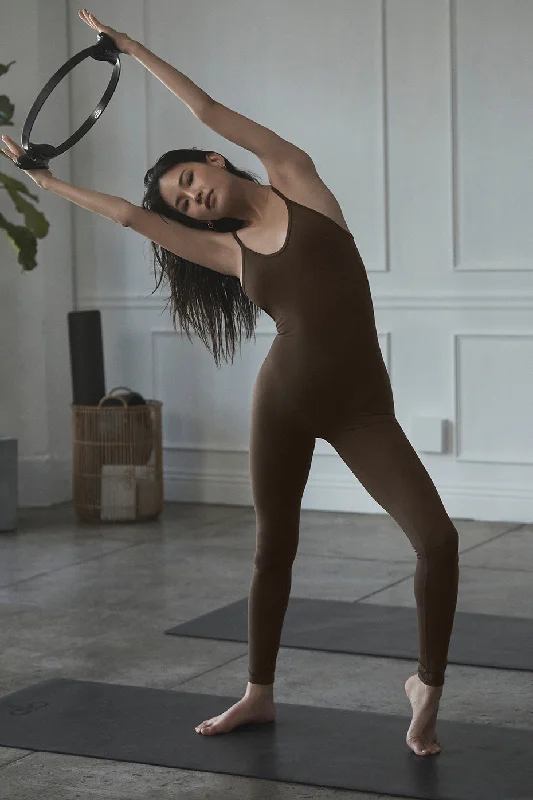 Limited-Stock Sale On Yoga Tops And Leggings Airbrush One And Done Onesie - Espresso