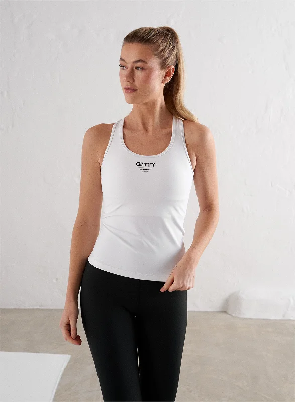 Stretch In Style With Budget-Friendly Yoga Wear White Edge Core Racerback Singlet