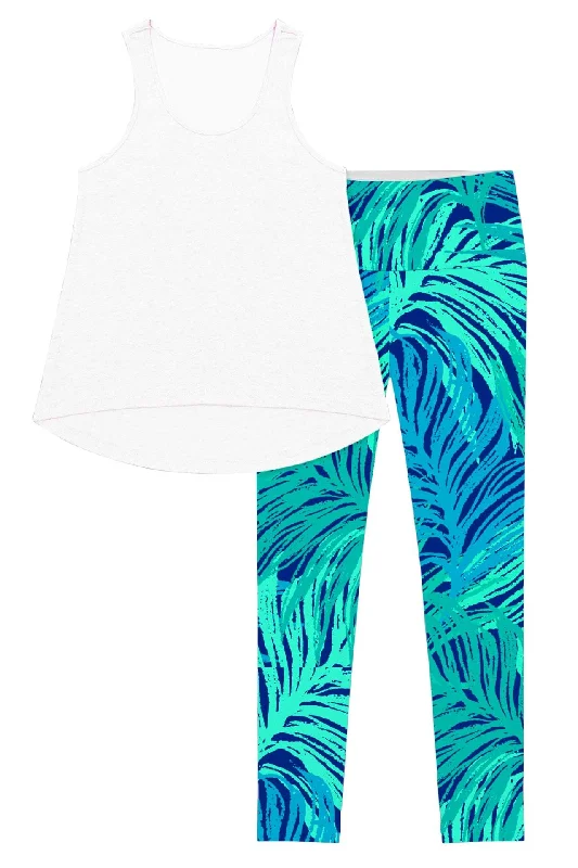 Don't Miss Out On Premium Yoga Wear Deals White Tropical Dream Donna Set - Women