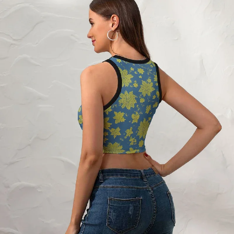 Embrace Comfort With Yoga Wear On Sale Women's Cropped Slim Racer Tank Top