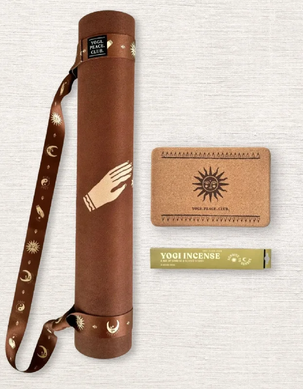 Stay Cool And Comfortable With Yoga Sale Offers 4 mm Yoga Pack - Ceremony Cinnamon  Yoga Mat + Block + Strap + Incense