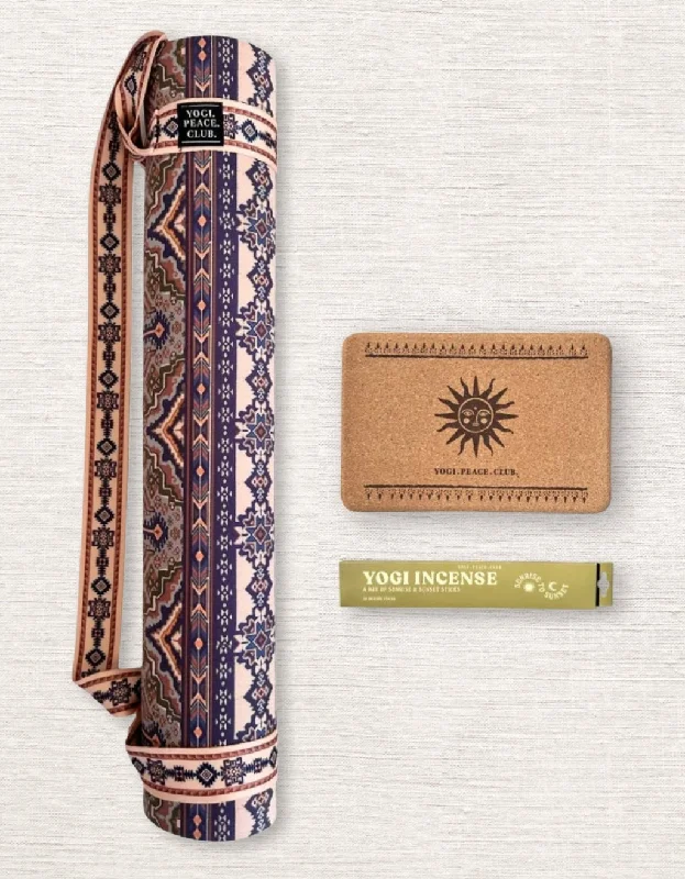 Balance Comfort And Cost With Yoga Discounts 4 mm Yoga Pack - Desert Sand  Yoga Mat + Block + Strap + Incense