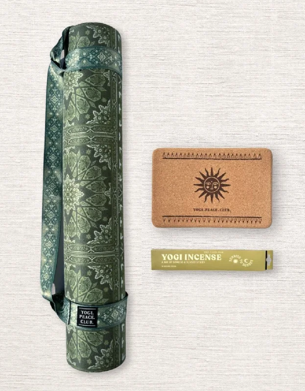 Inner Peace, Outer Savings On Yoga Essentials 4 mm Yoga Pack - Harmony Yoga Mat + Block + Strap + Incense