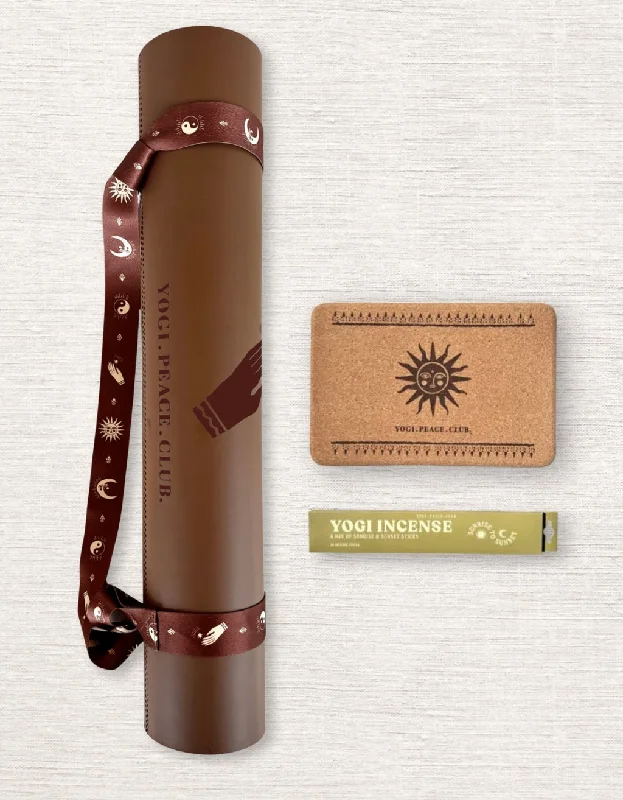 The Perfect Fit For Your Yoga Journey, Now On Sale 5 mm Yoga Pack - Spice Deluxe Yoga Mat + Block + Strap + Incense