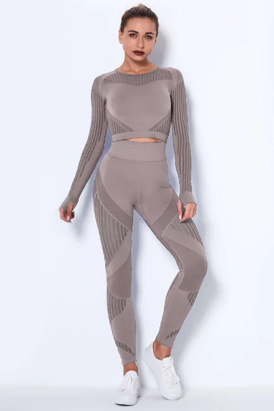 Flexibility Meets Affordability In Our Yoga Wear Sale Yogadept hollow out Mesh Workout Set Two Piece
