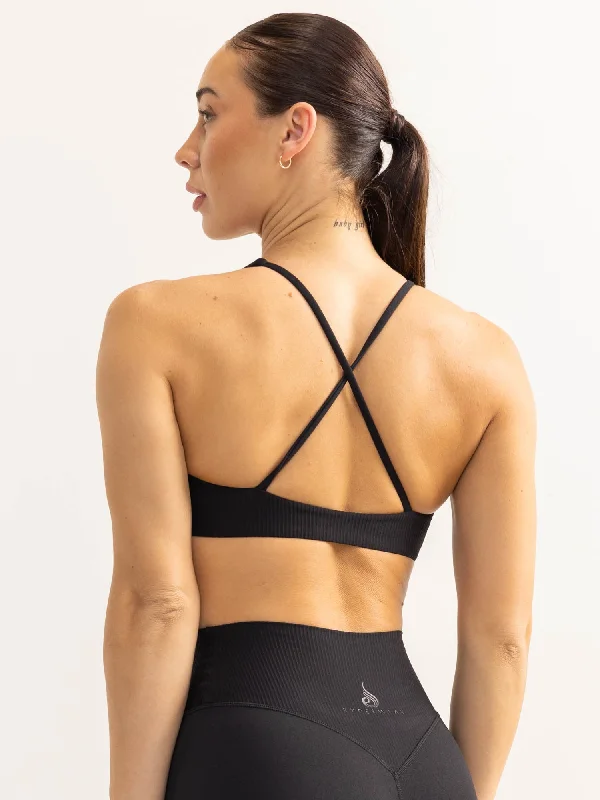 Soft, Supportive Yoga Wear At Unbeatable Savings Activate Scoop Neck Sports Bra - Black