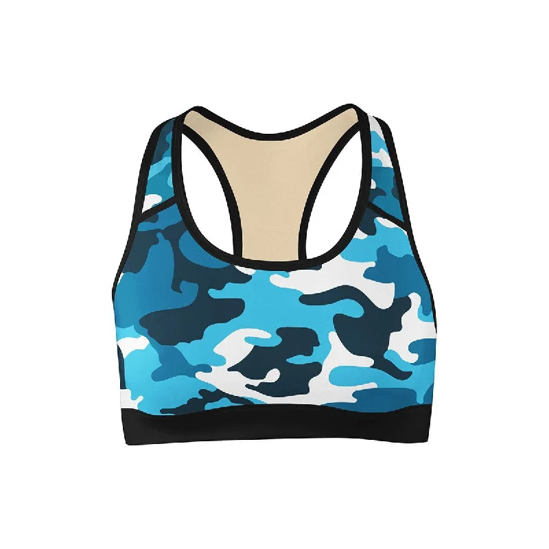 Unbeatable Deals On Breathable Yoga Apparel Aqua Camo Sports Bra