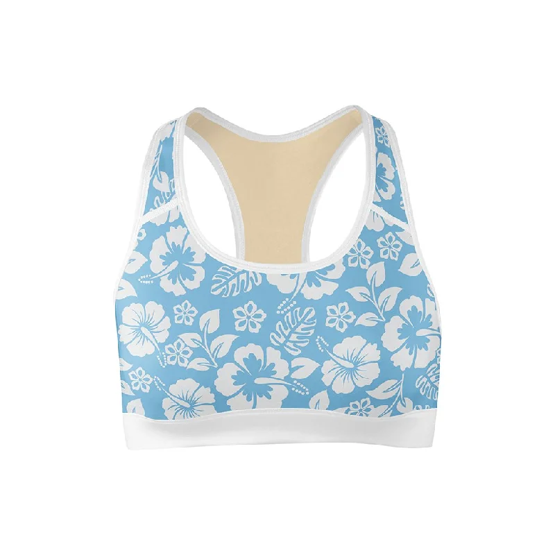 Limited-Time Savings On Yoga Leggings And Tops Blue Bloom Sports Bra