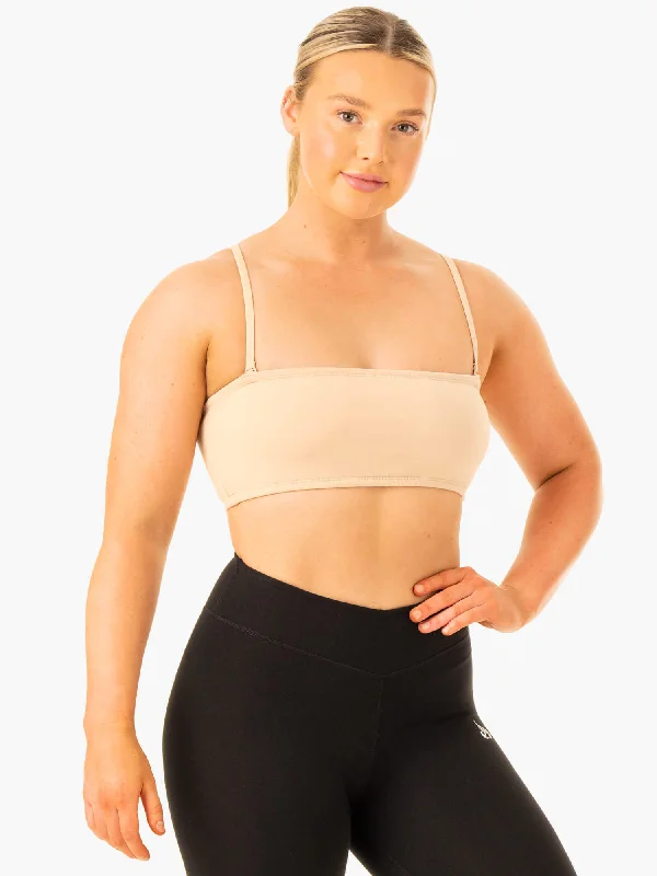 Lightweight, Breathable Yoga Wear At Special Prices Convertible Bandeau Sports Bra - Sand