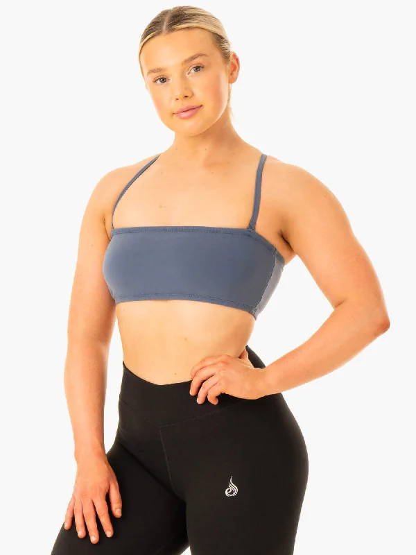 The Perfect Blend Of Comfort And Savings Convertible Bandeau Sports Bra - Steel Blue