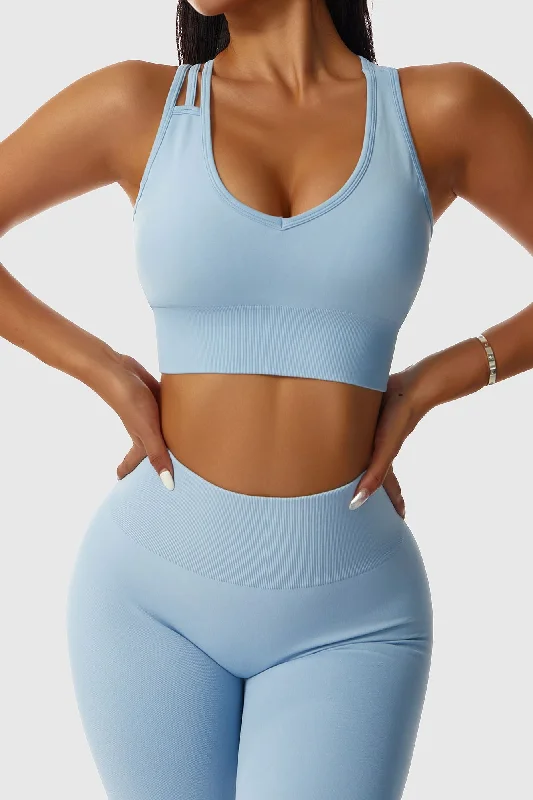Flow Into Savings With Trendy Yoga Apparel Asymmetric Cross Strap Seamless Sports Bra