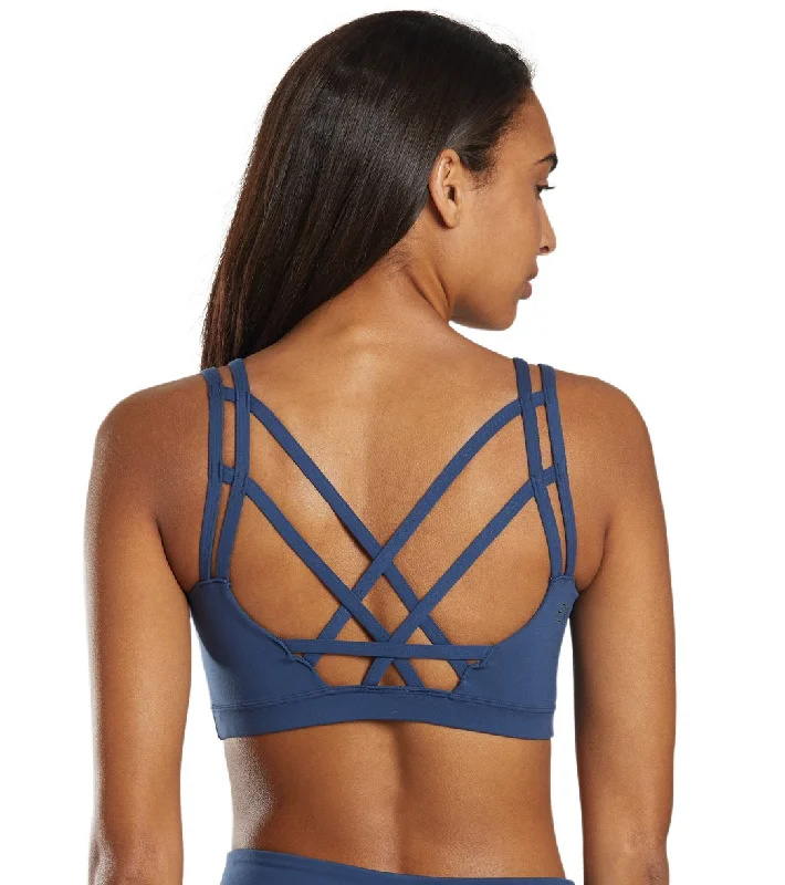 Elevate Your Style And Practice For Less Everyday Yoga Radiant Solid Strappy Back Sports Bra True Navy