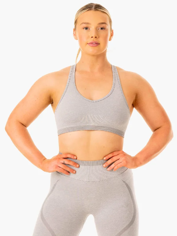 Unbeatable Deals On Breathable Yoga Apparel Excel Seamless Sports Bra - Grey Marl