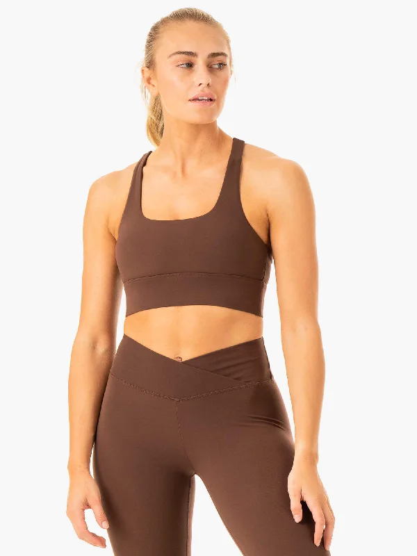 Yoga Apparel Designed For Movement At Lower Prices Flow Square Neck Sports Bra - Chocolate