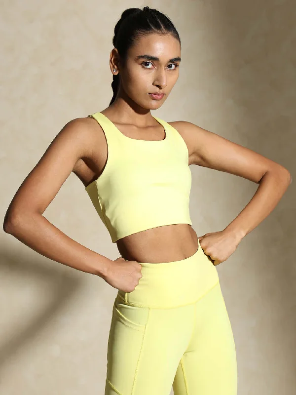 Yoga Wear That Moves With You At Lower Prices High Impact Action Bra With Clasp Candyfloss Yellow