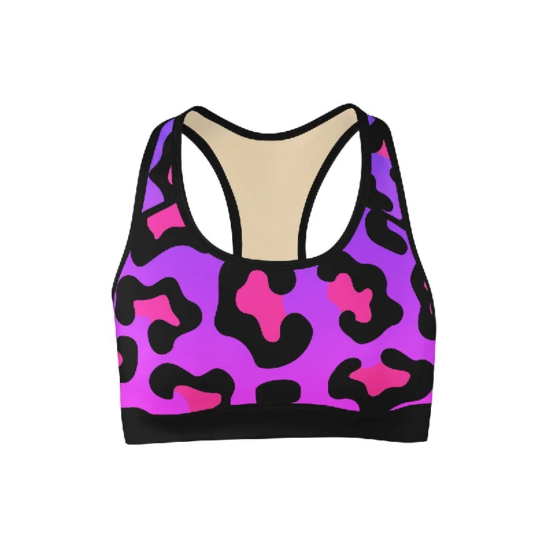 Premium Yoga Wear At Special Discounts Neon Leopard Sports Bra