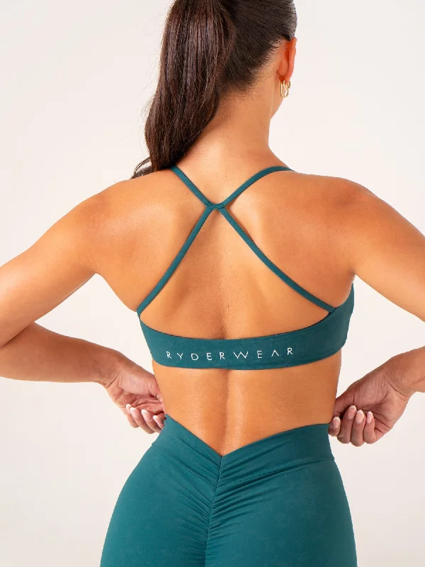 Namaste And Save On Yoga Apparel NKD Stonewash Sports Bra - Emerald Stonewash